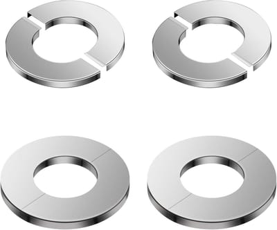 Muur Split Flens - Afdekplaten Roestvrijstaal - Leidingen Afwerken - Naadloze Installatie - 50mm - Zilver