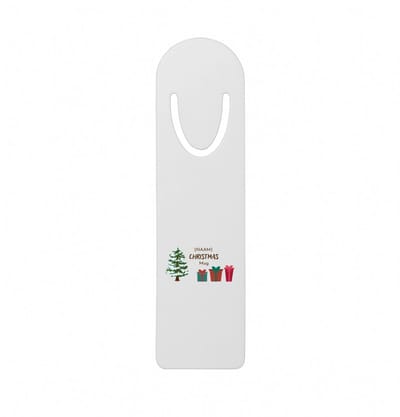 Hacebo® - Kerst kerstboom met cadeautjes met eigen naam metalen boekenlegger - Kerstmis - Kerst beker - winter - kerst - christmas - kerst cadeau Bladwijzer boekenleggers - 12.7 cm x 3.2cm