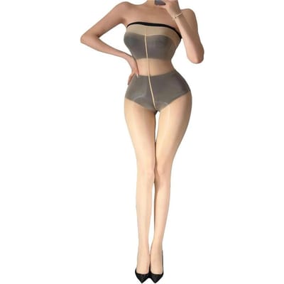 Dames 8D Open Kruis Glanzende Shaping Bodystocking Glanzende Olie Kousen Anti-Haak Panty Sexy Lingerie Maillots Open Crotch S-XXL