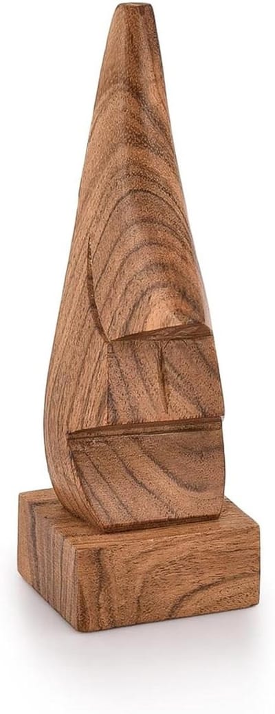 Brilhouder Hout - Neus Vorm - Bureau Accessoire - Handgemaakt Ontwerp - 15 cm Hoog - Bruin