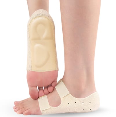 U Fit One 2 Stuks Hielbeschermers - Hielspoor Sok - Hiel Zooltjes - Ademend - Anti Schok - Beige - Schoenmaat 35 tot 39