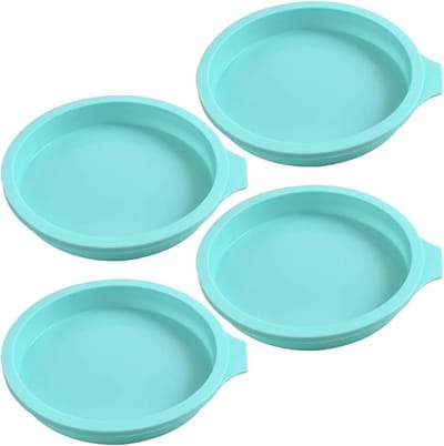 Siliconen ronde bakvormen set van 4, ideaal voor taarten, hars onderzetters en handgemaakte zeep - 6 inch formaat