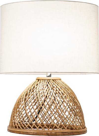 Fine Asianliving Tafellamp Wicker Handgevlochten met Jute Lampenkap D30xH54cm