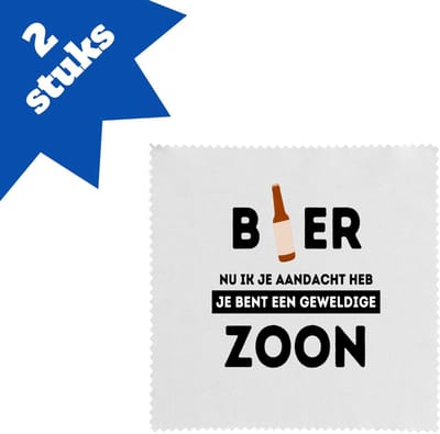 Akyol - bier, nu ik je aandacht heb je bent een geweldige zoon brillendoekjes - Zoon - de beste zoon - verjaardagscadeau - verjaardag - cadeau - cadeautje voor zoon - zoon artikelen - kado - geschenk - gift - 17,8 bij 17,8 cm - 2 stuks