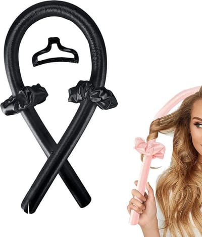 Haarkrullen - Heatless Curls - Krullen Zonder Hitte - Haarrollers - Satijnen haarkruller - Met Scrunchies & Haarclip - LOUZIR