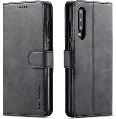 Bookcase Geschikt voor Huawei P30 - Zwart - Pasjeshouder - Portemonnee Hoesje