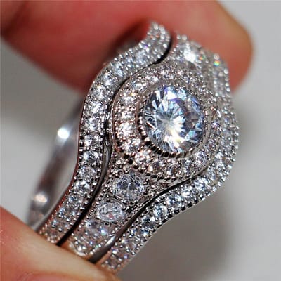 Nouvel Ensemble Trois Pièces Bague Combinée Bague Couple pour Femmes Européennes et Américaines Bague Bague No. 10