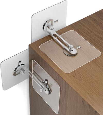 Zonder Boren Meubelfixaties voor Wandbevestiging - 6 Stuks, 2.75 inch Grote Zelfklevende Bevestigingsbanden voor Boekenkasten en Kasten, Veiligheid voor Kinderen en Stabiliteit van Meubels