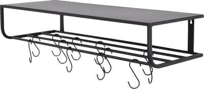 LOFT42 Milan Kapstok - Zwart – Metaal – 12 S haken