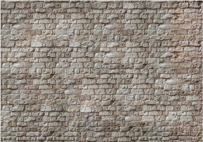 Fotobehangkoning - Behang - Vliesbehang - Fotobehang Witte Stenen Muur - Bakstenen - Reality - 400 x 280 cm