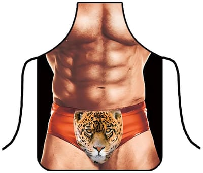 Dailygoods - Barbecueschorten 1 grappig cadeau voor heren: origineel barbecueschort, spier-keukenschort, waterdicht keukenschort verstelbaar