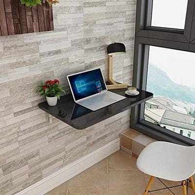 Klaptafel - Wandtafel Eettafel - Extra Werkruimte - Wandmontage - 120x40cm - Zwart