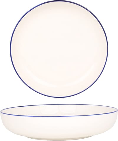 Rinart Diepbord - Blue Edge - Porselein - 26 cm (2000cc) - set van 6