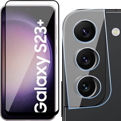 Screenprotector geschikt voor Samsung Galaxy S23 Plus & Camera Lens Protector - Gehard Glas Screen Protector FullGuard