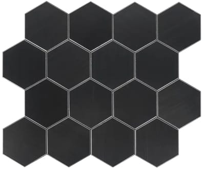 Zelfklevende Mozaïek Steenstrip Hexagon Geborsteld Mat Zwart