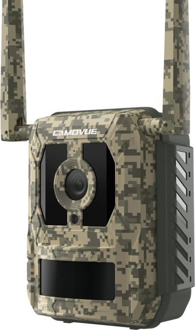 Camovue True 4K 4G LTE Mobiele Wildcamera Buiten, 0.2s Triggersnelheid, Jachtcamera met GPS en Onzichtbare IR Nachtzicht, Jachtcamera met SIM-kaart, Bewegingsopname, Cloud Opslag, Talon Pro