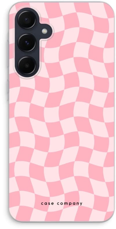 Case Company® - Hoesje geschikt voor Samsung Galaxy A55 hoesje - Grid Roos - Soft Cover Telefoonhoesje - Bescherming aan alle Kanten en Schermrand