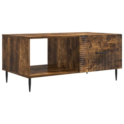 vidaXL - Salontafel - Gerookt - eiken - 90 - x - 50 - x - 40 - cm - Bewerkt - hout