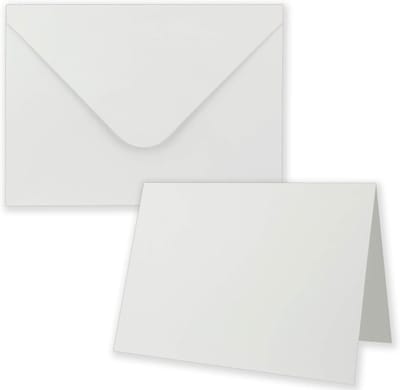 Set van 20 vouwkaarten inclusief enveloppen - DIN B6 formaat - witte kaarten met reliëfstructuur - bedrukbare vouwkaarten 240 g/m²