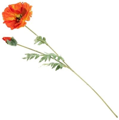 Kunstbloem klaproos 75cm oranje