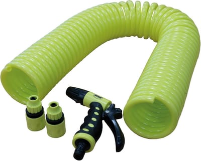 Flexibele Spiraalslang 15 meter met Sproeipistool en Koppelingen