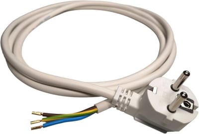 Stroomkabel 230V 16A 1.5mm met Schuko stekker en adereindhulzen - 2 Meter