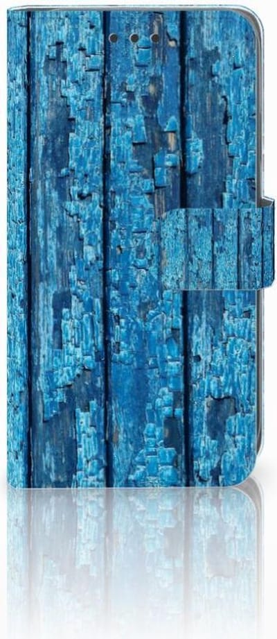 Apple iPhone Xr Book Style Case Wood Blue