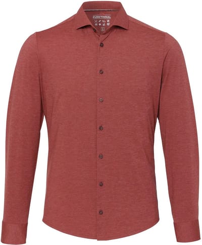Pure The Functional Shirt Terra Rood - Maat 37 - Heren - Overhemden Casual