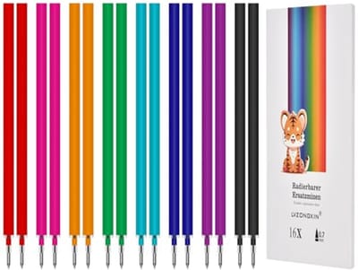 24 Erasable Rollerball Refills - 0.7mm Ink, Mint Colors, Compatible with Various Brands