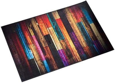 Inovra Plus - Antislip Badmat Vloerkleed Tapijt Keukenloper 40 x 60 cm met Kleurrijke Strepen - Sneldrogend voor Badkamer en Keuken