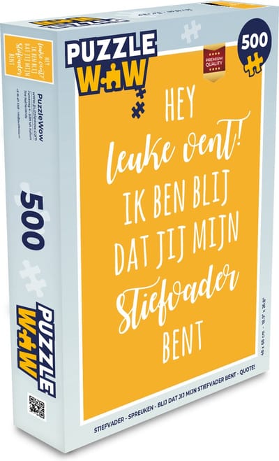 Puzzel Stiefvader - Spreuken - Blij dat jij mijn stiefvader bent - Quotes - Legpuzzel - Puzzel 500 stukjes - Vaderdag cadeautje - Cadeau voor vader en papa