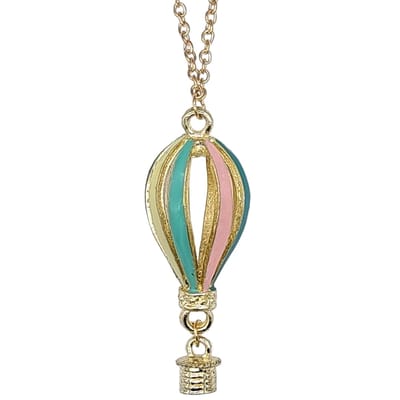 Rhylane - Goudkleurige Ketting L 66 cm - Luchtballon Hanger 6.6 x 2.5 cm