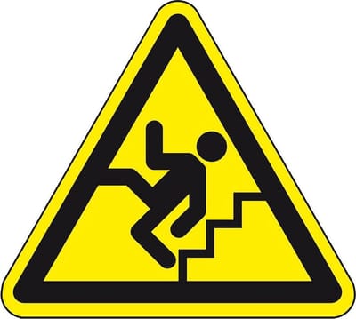 Waarschuwingssticker pas op trap 200 mm