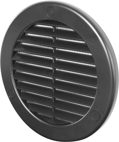 Kunststof Ventilatierooster 100mm met Insectenrooster en Schroefgatafdekkingen