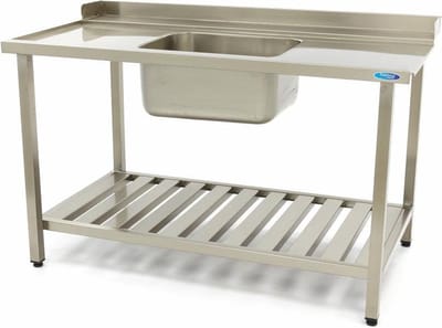 Spoeltafel - 120 x 75 cm - Aanvoer Vaatwasser Links - incl. Wasbak en Onderschap