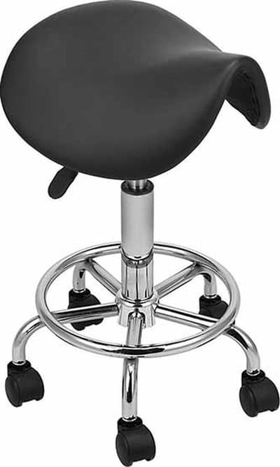Lowander zadelkruk ergonomisch - Tabouret – Mobiele kruk op wielen – In hoogte verstelbaar van 47-62 cm - Zwart