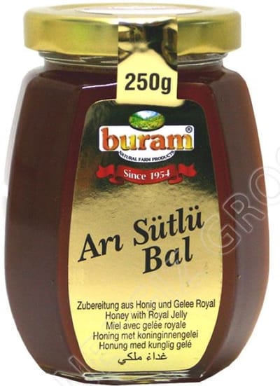 Buram Honing met Koninginnegelei 250g – Pure Energie & Natuurlijke Vitaliteit