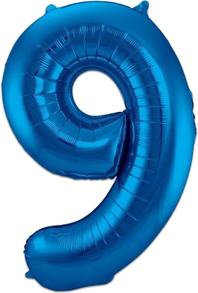 Cijfer Ballonnen Ballon Cijfer 9 Verjaardag Versiering Feest Helium Ballonnen Cijferballon Folieballon Blauw Xl Formaat