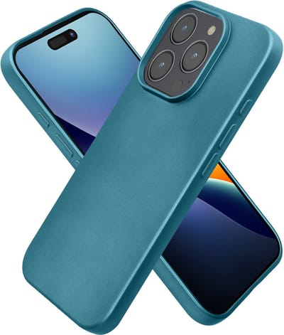 kwmobile telefoonhoesje geschikt voor Apple iPhone 16 Pro - Hoesje voor smartphone - Back cover in Metallic carabisch blauw