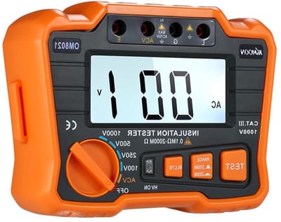 Isolatiemeter - Megohmmeter - Elektrische Checks - 4 Spanningsopties - 2000 Counts - Zwart Oranje