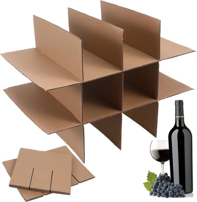 Opbergbak Verdelers - Verhuisdozen Inzetstukken - Veilig Verpakken - Stevig Golfkarton - 38x28cm 5 Stuks - Beige
