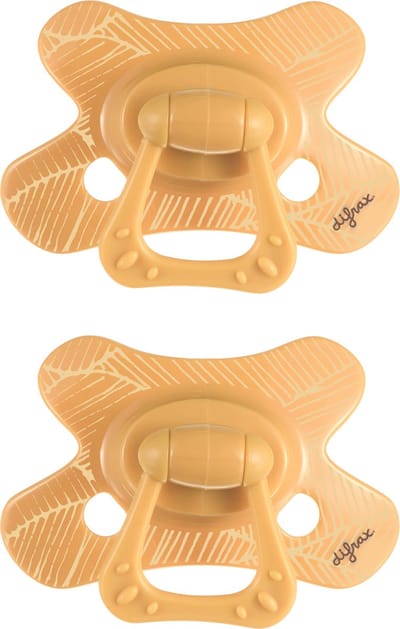 Difrax Fopspeen Natural - 12 tot 18 Maanden - Geel - 2 Stuks