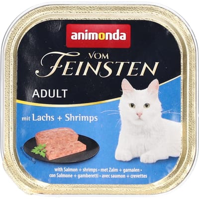 Animonda Vom Feinsten Natvoer voor volwassen katten met zalm en garnalen 100 Voeding