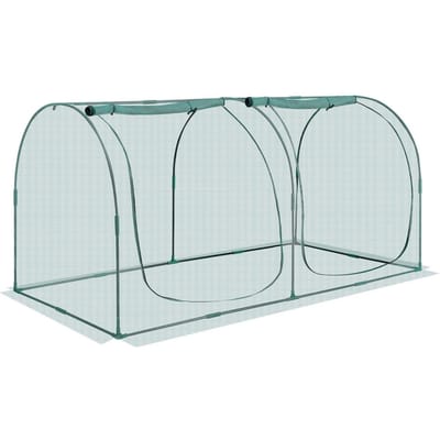 Kweekkooi, 2,48 x 1,2 x 1,2 m Plantenbeschermingstent met Ritsdeur, Windbestendige Hoge Kweekkooi, Eenvoudig te Installeren, Buiten Verhoogd Bed Deksel met