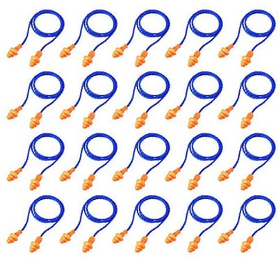 20 paar herbruikbare siliconen oordopjes met koord voor ruisonderdrukking en gehoorbescherming