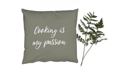 Sierkussens - Kussentjes Woonkamer - 60x60 cm - Cooking is my passion - Plattegrond - Quotes - Stadskaart