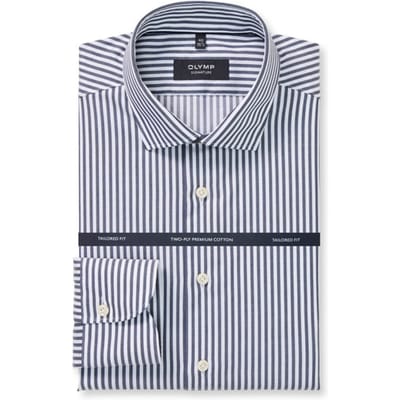 OLYMP Signature Overhemd, Tailored Fit, Signature Kent, Nachtblauw