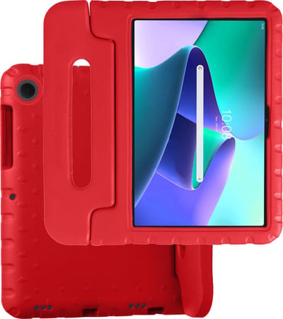 Hoesje Geschikt voor Lenovo Tab M10 Plus (3e / 3rd Generatie) - Kinderhoes Shockproof Bumper - Kidsproof Case - Tablet Hoes - Kinder Hoes Cover - Rood