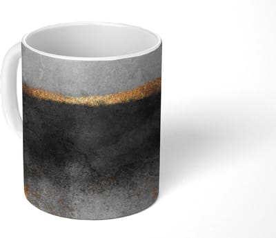 Mok - Koffiemok - Goud - Abstract - Luxe - Mokken - 350 ML - Beker - Koffiemokken - Theemok