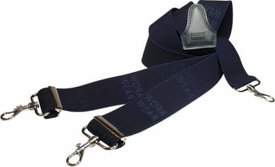 Pierre Mouton Work Wear Bretel - Bretels - Volwassenen - Heren - Blauw - 120cm - 3 Haken - 50mm breed - M - L